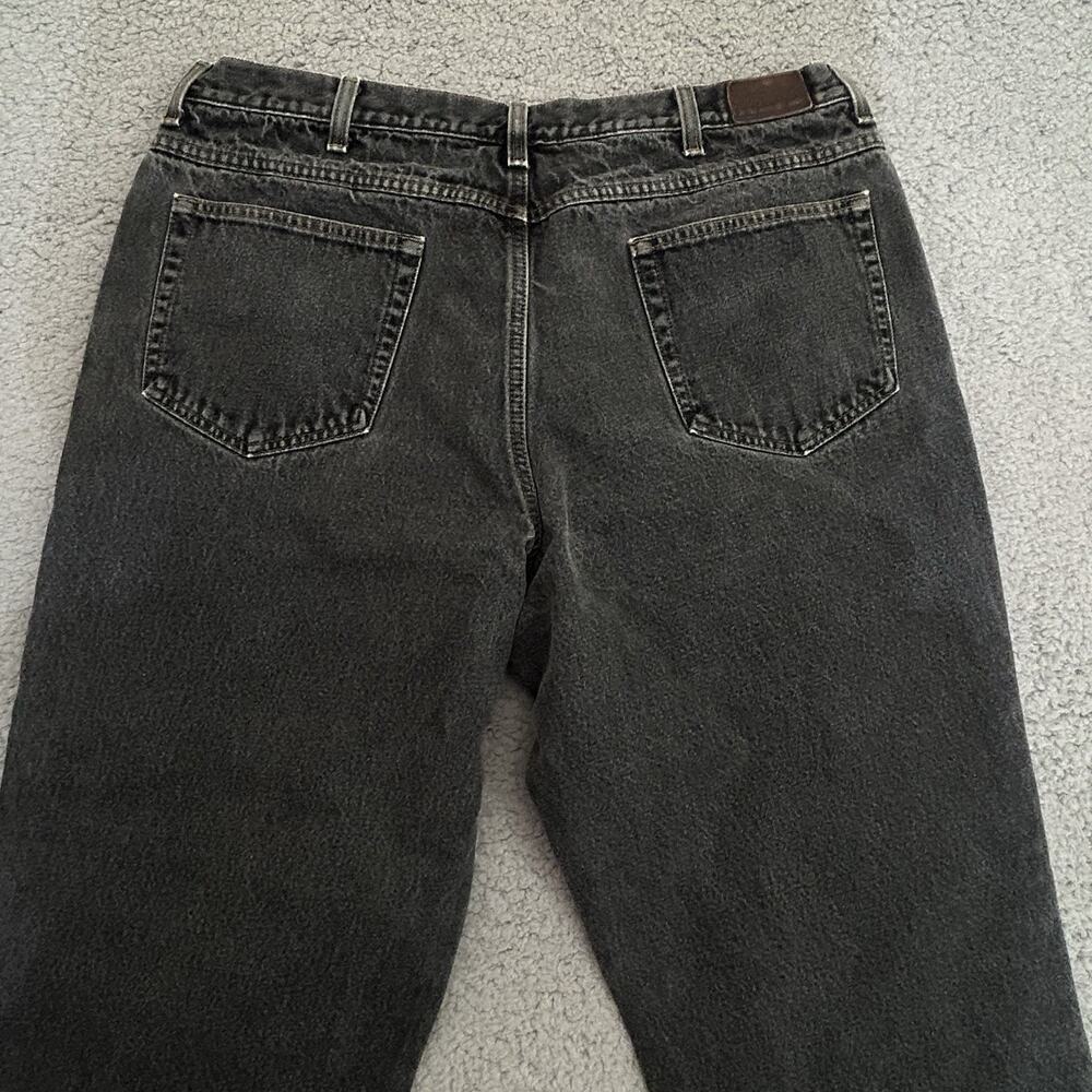 LL Bean Jeans Men’s 40x32 Black Denim Classic Fit Flannel Lined Outdoor Workwear - Picture 15 of 16